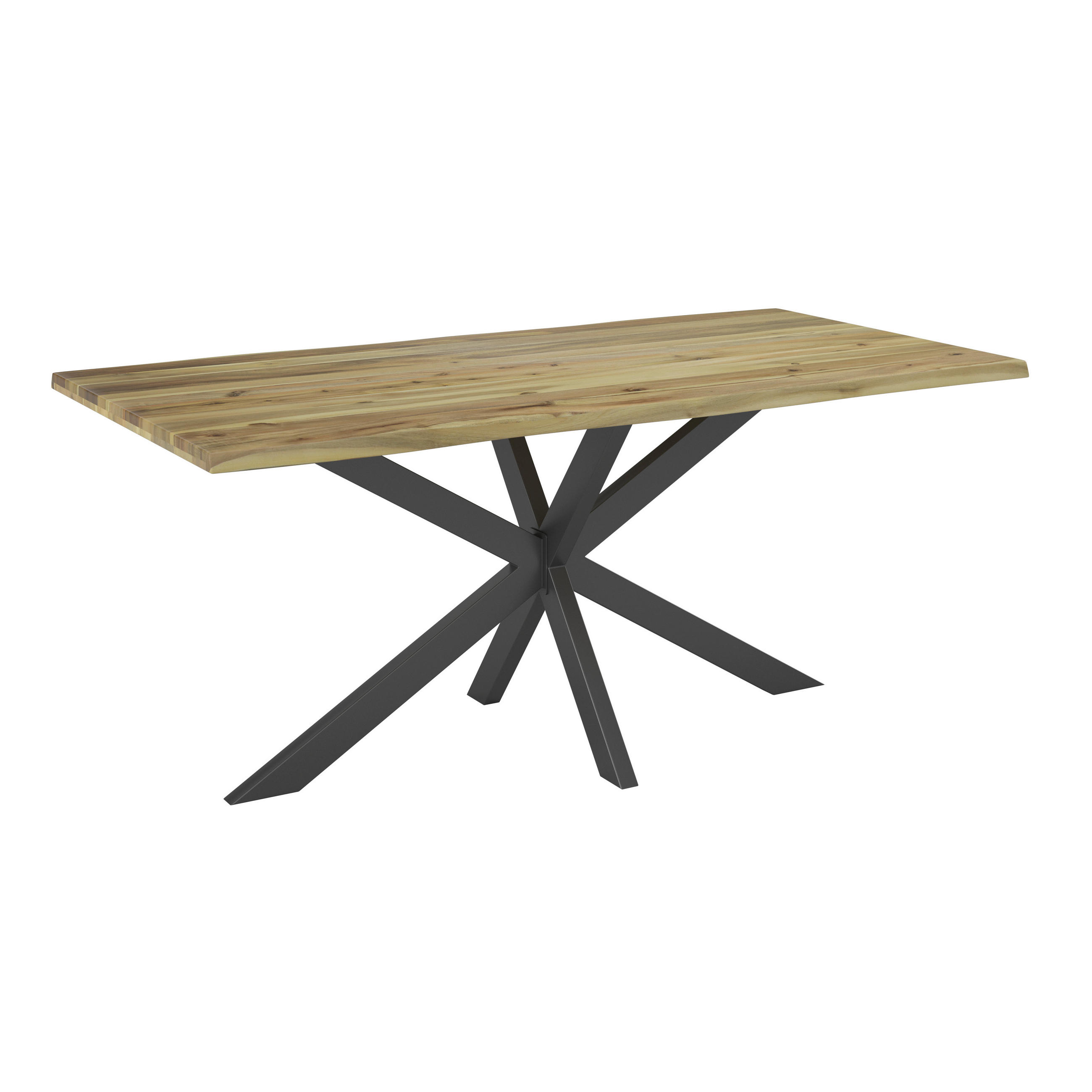 ÉTKEZŐASZTAL - fekete/tíkfa színű, Modern, fa/fém (160/85/78cm) - MID.YOU