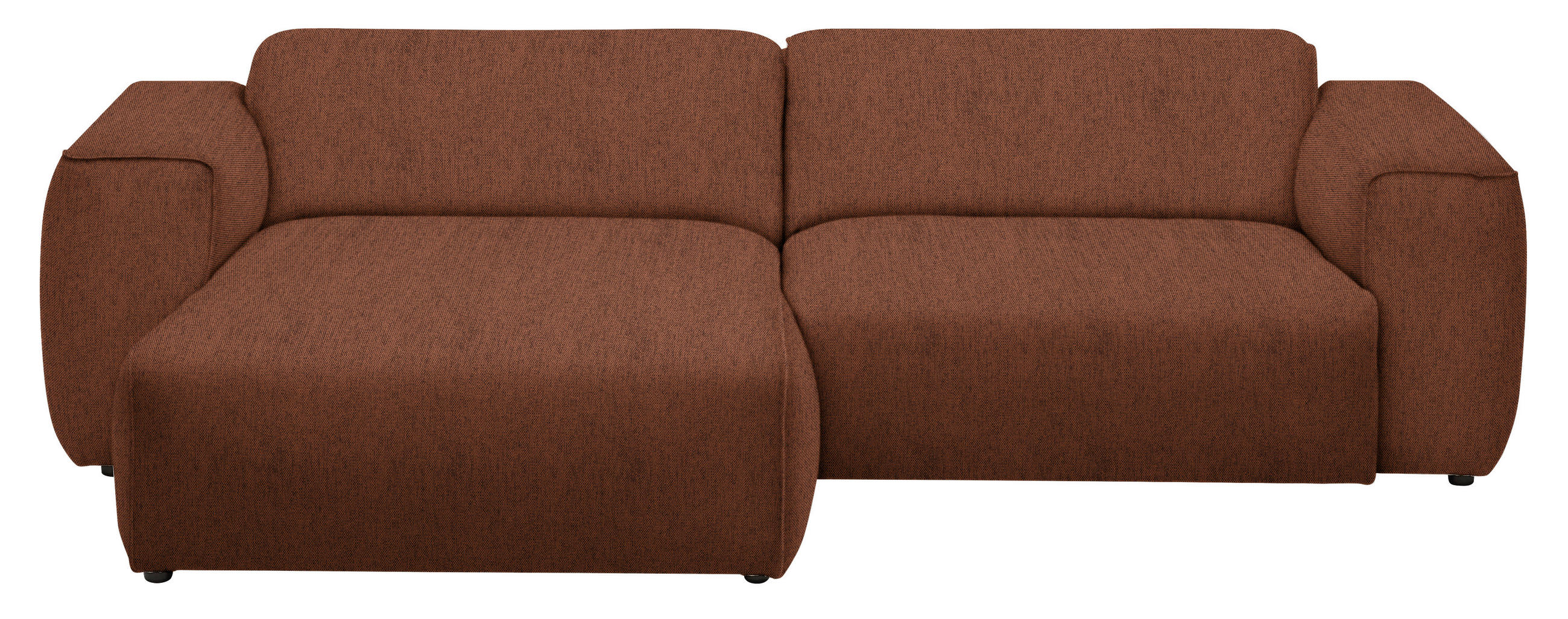 ECKSOFA in Webstoff Rostfarben  171/265 cm  - Rostfarben/Schwarz, Design, Kunststoff/Textil (171/265cm) - home24
