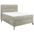 BOXSPRINGBETT 140/200 cm  in Hellgrau  - Hellgrau/Schwarz, Design, Textil/Metall (140/200cm) - Esposa
