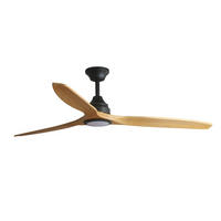 DECKENVENTILATOR - Ahornfarben/Schwarz, Natur, Holz/Metall (152/33.9cm)