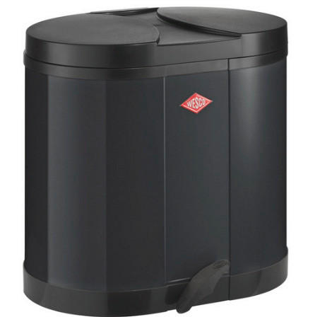 ABFALLSAMMLER ÖKOSAMMLER 170 2X15 L  - Schwarz, KONVENTIONELL, Kunststoff/Metall (45/43/36cm) - Wesco