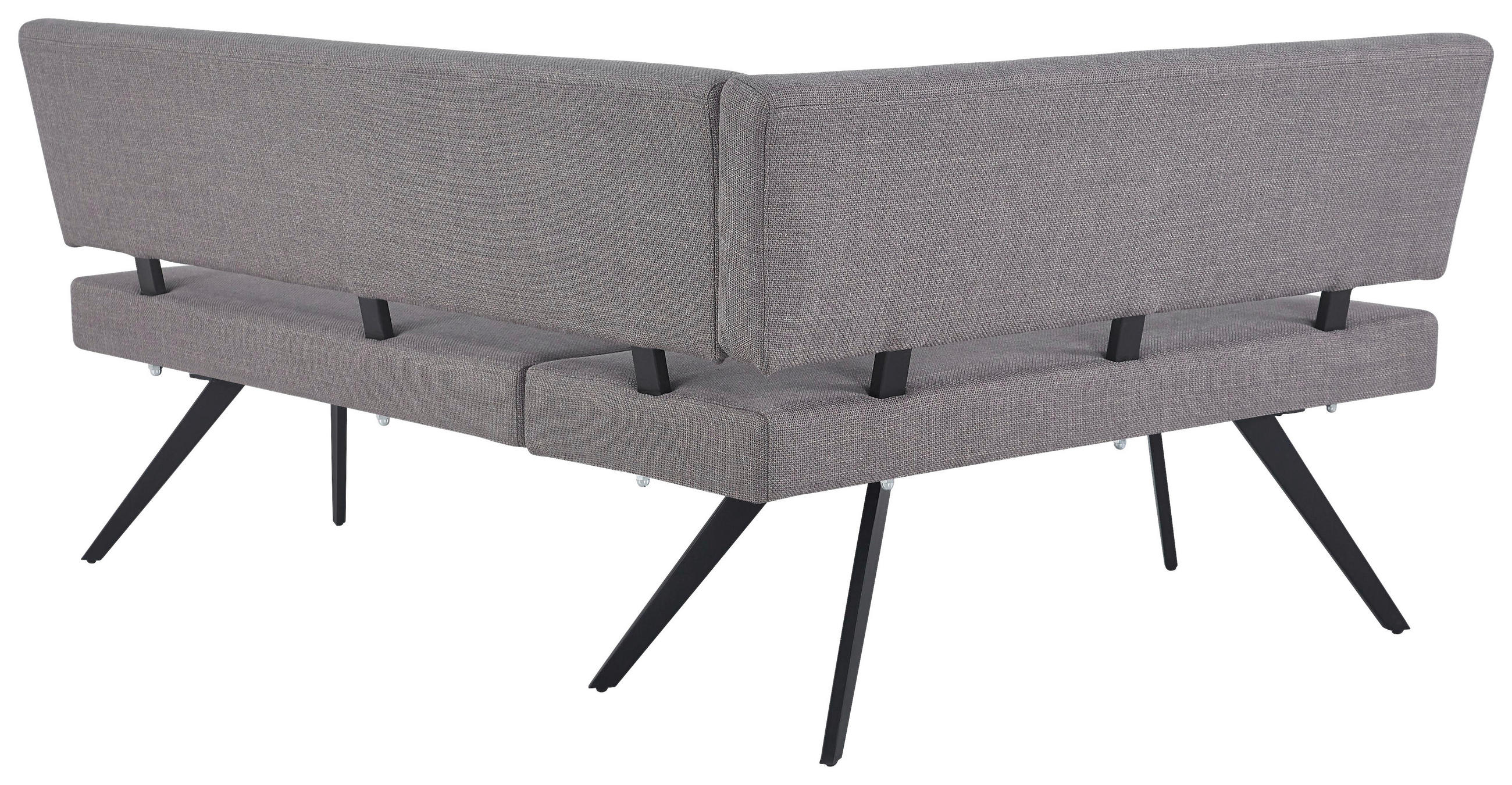 ECKBANK 190/150 cm  in Hellgrau  - Hellgrau/Schwarz, KONVENTIONELL, Textil/Metall (190/150cm) - MID.YOU