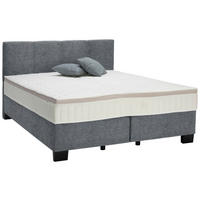 BOXSPRINGBETT 200/200 cm  in Dunkelgrau  - Dunkelgrau/Schwarz, Design, Kunststoff/Textil (200/200cm) - Hom`in