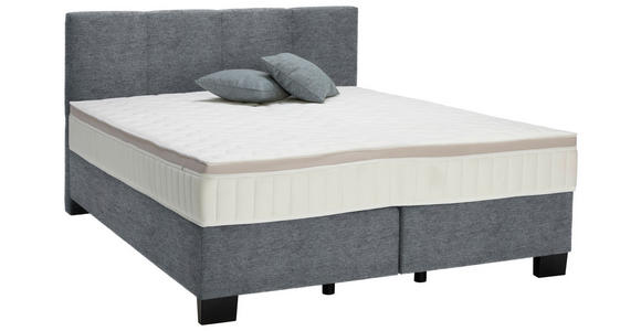 BOXSPRINGBETT 160/200 cm  in Dunkelgrau  - Dunkelgrau/Schwarz, Design, Kunststoff/Textil (160/200cm) - Hom`in