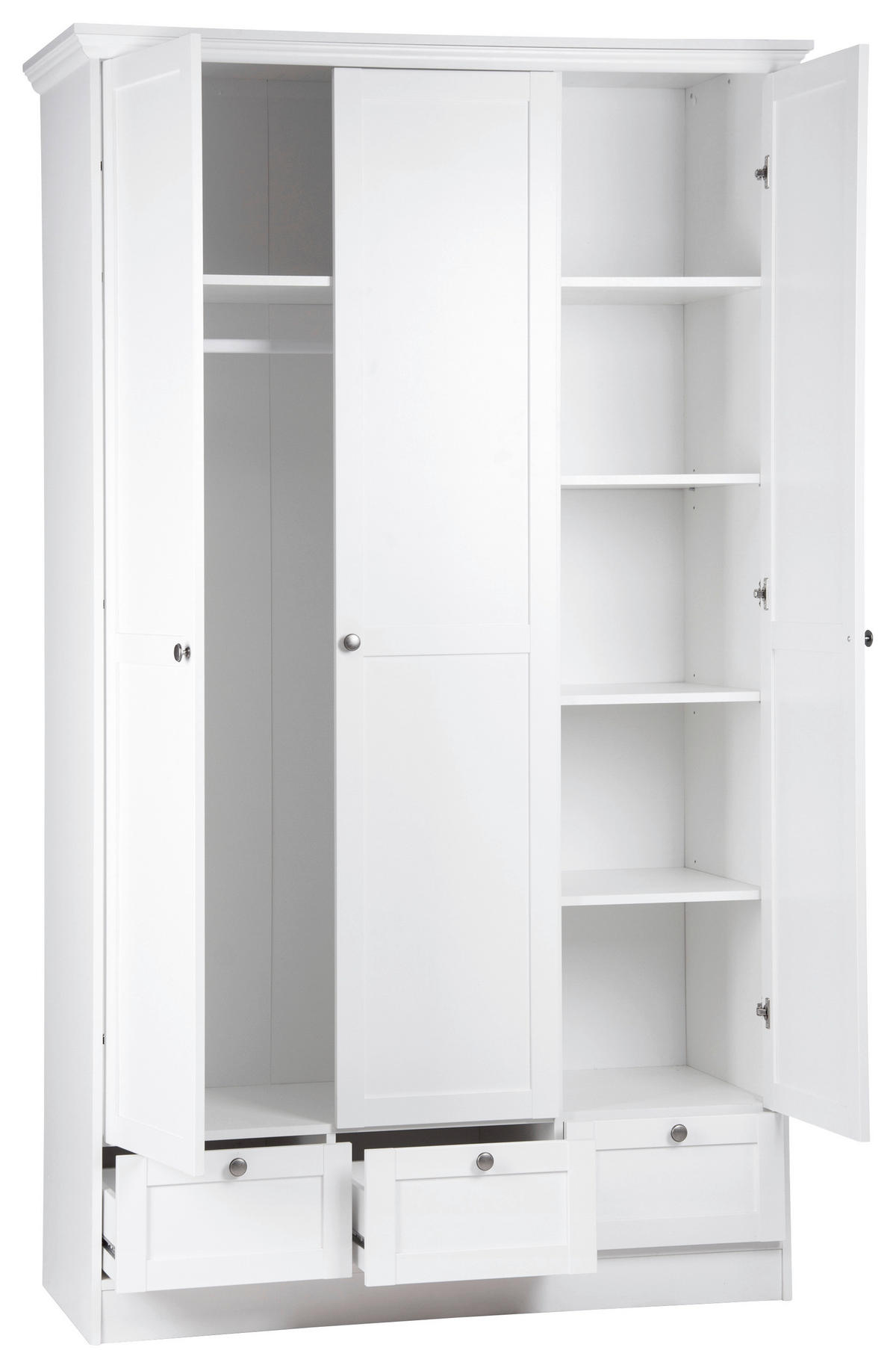 DREHTÜRENSCHRANK in Weiss  - Weiss/Eichefarben, Lifestyle, Holzwerkstoff/Metall (120/200/51cm) - MID.YOU