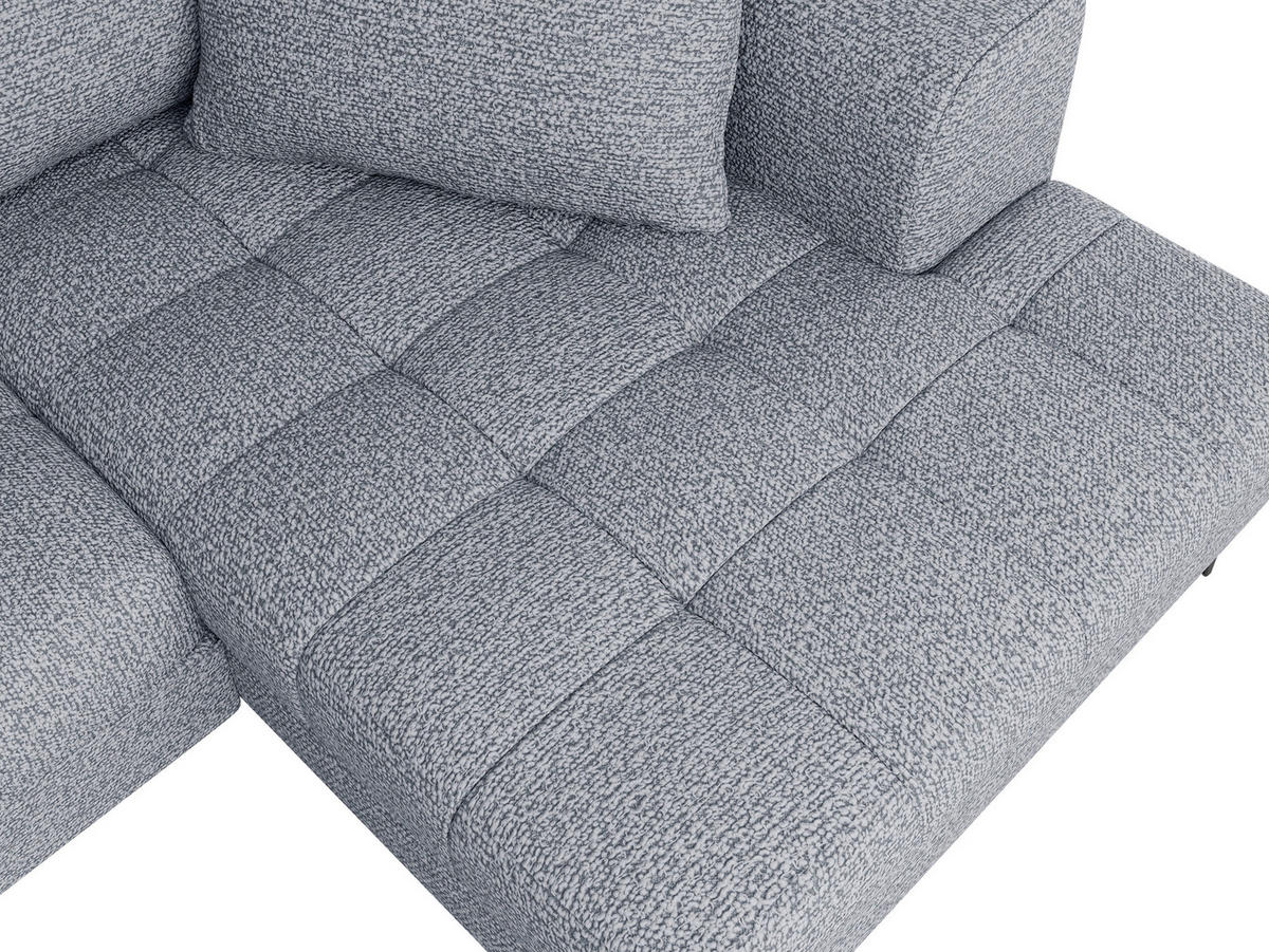 ECKSOFA Grau Struktur, Bouclé  - Schwarz/Grau, Design, Textil (177/276cm) - MID.YOU