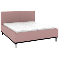 POLSTERBETT 180/200 cm,  in Altrosa, Matratze, Lattenrost, Bettkasten, H2 + H3 = mittel + fest  - Graphitfarben/Altrosa, Design, Holz/Textil (180/200cm) - Musterring
