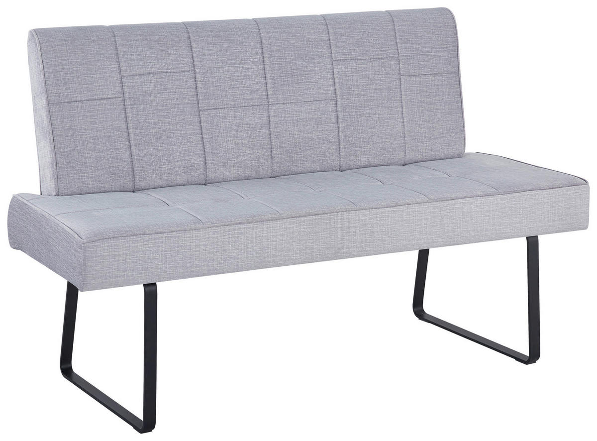 SITZBANK in Metall, Textil Hellgrau  - Hellbraun/Hellgrau, KONVENTIONELL, Textil/Metall (140/88/62cm) - MID.YOU