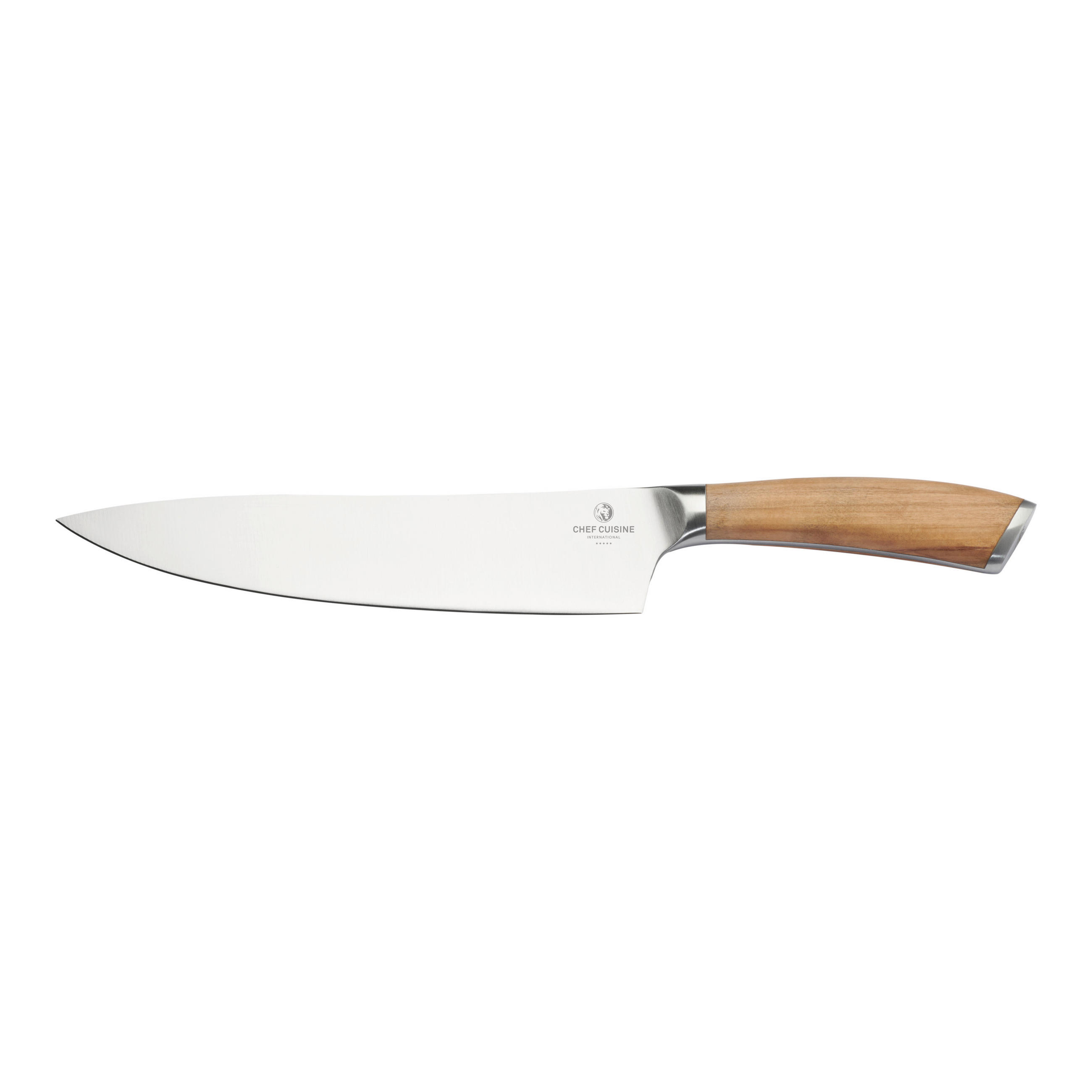 CHEFMESSER Olivenholz  - Edelstahlfarben/Naturfarben, Basics, Holz/Metall (38.2/8.2/4.2cm) - CHEF CUISINE