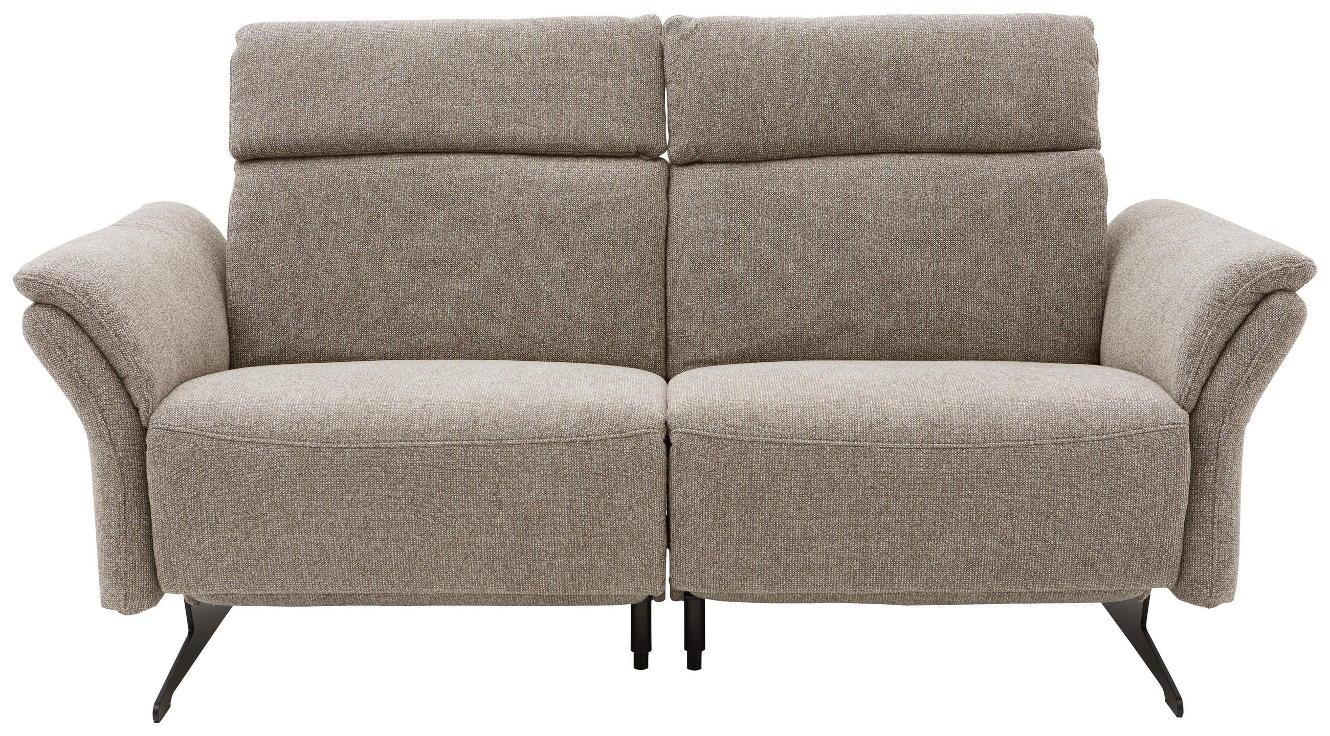 2-SITZER-SOFA Chenille Graubraun  - Graubraun/Schwarz, KONVENTIONELL, Textil/Metall (194/106/92cm) - Dieter Knoll