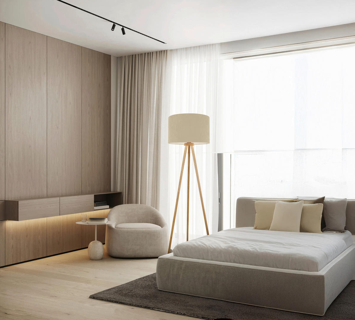 STEHLEUCHTE Stehleuchte ARDITA 61,6/152 cm   - Perlmutt, Trend, Holz/Metall (61,6/152cm) - Näve