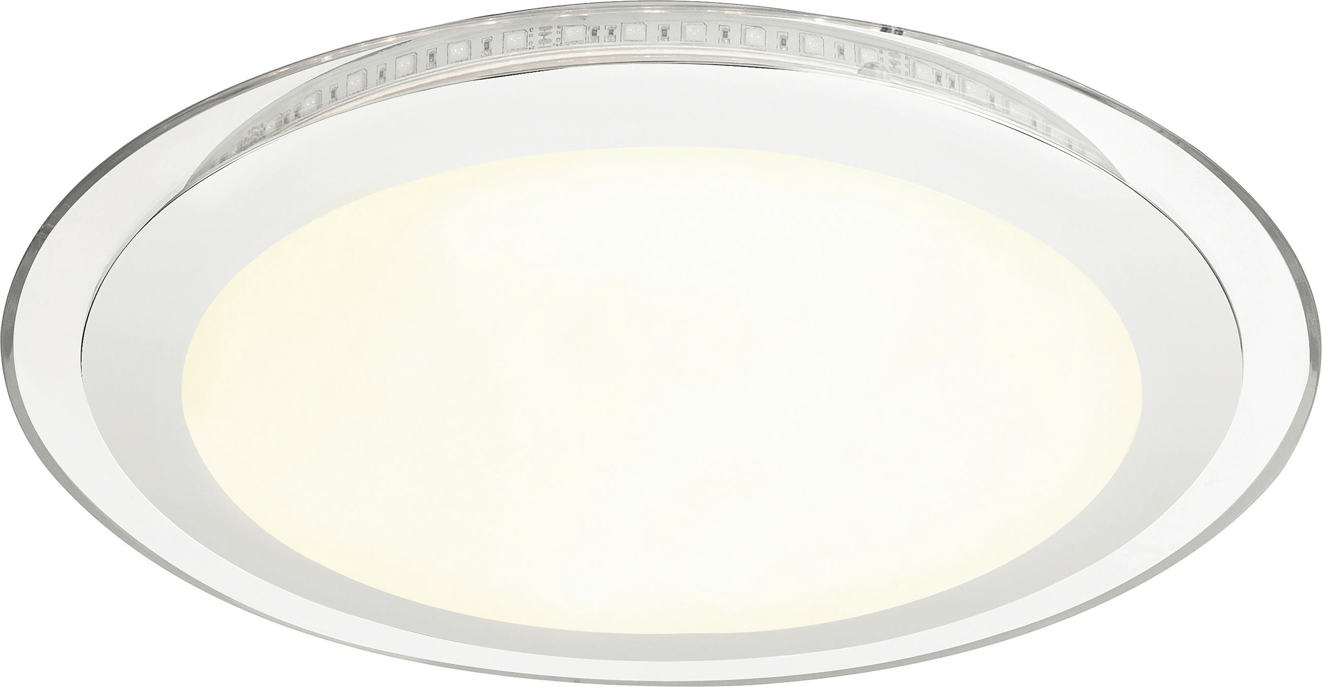 LED-DECKENLEUCHTE 30 W   42,5 cm   - Chromfarben/Opal, Trend, Kunststoff/Metall (42,5cm) - Novel