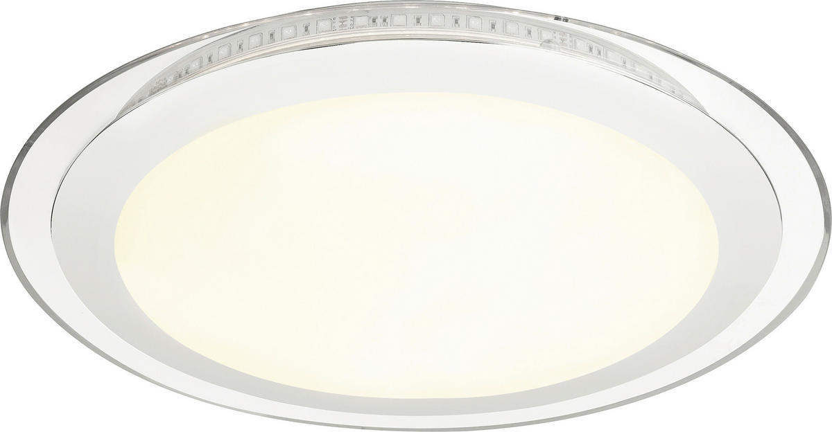 LED-DECKENLEUCHTE 30 W   42,5 cm   - Chromfarben/Opal, Trend, Kunststoff/Metall (42,5cm) - Novel