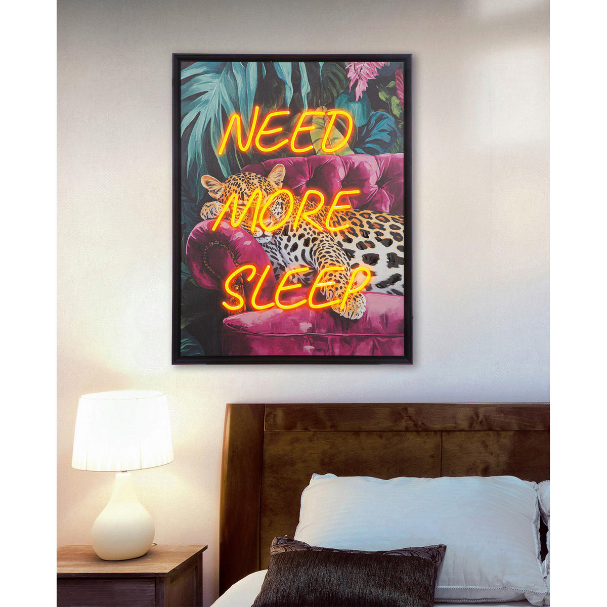 LED-BILD Tiere Multicolor  - Multicolor/Schwarz, Basics, Holzwerkstoff/Kunststoff (63/83/4cm)