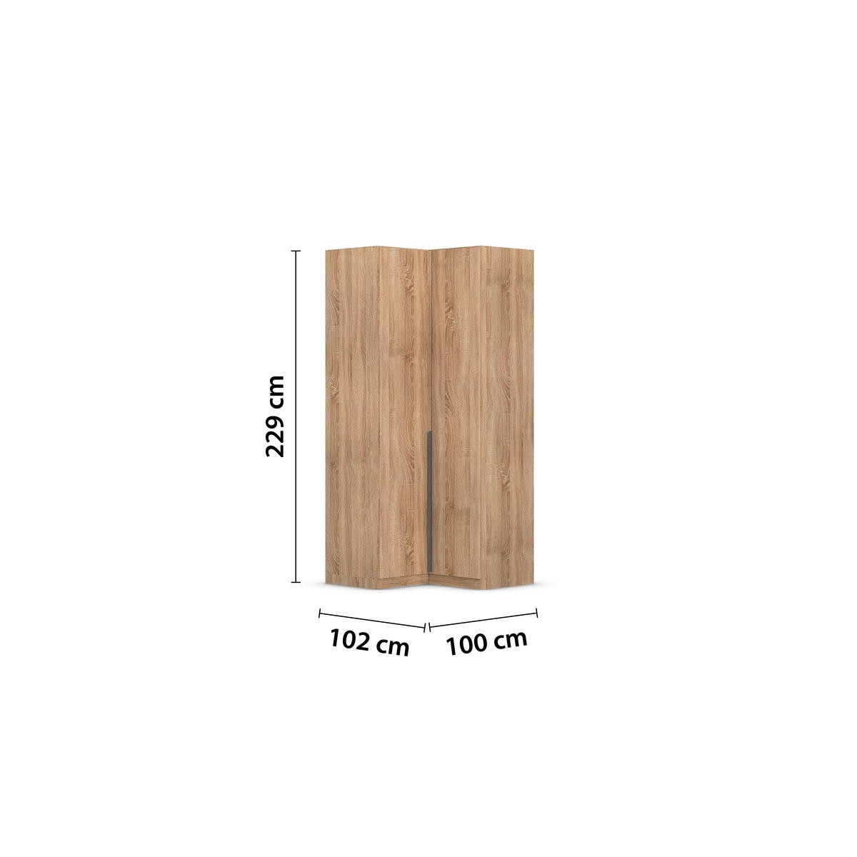 ECKKLEIDERSCHRANK 100/229/102 cm Sonoma Eiche  - Grau/Sonoma Eiche, MODERN, Holzwerkstoff (100/229/102cm) - Rauch Möbel