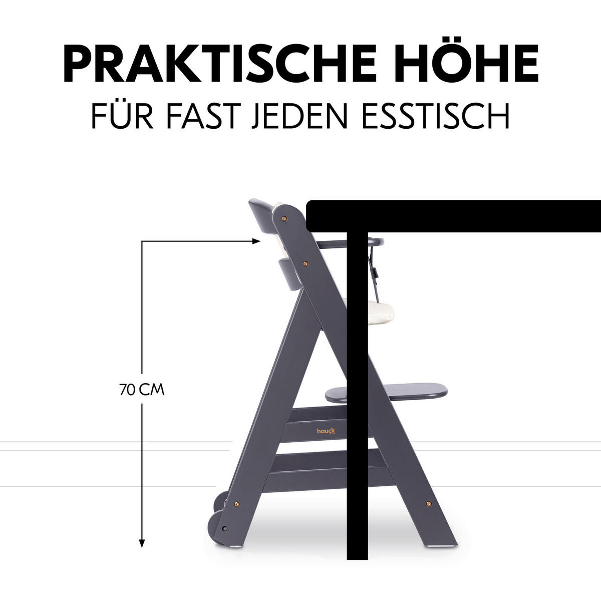 HOCHSTUHL Beta+ Anthrazit Dark Grey  - Anthrazit, Basics, Holz (48/79/58cm) - Hauck