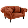 XXL-SESSEL in Velours Rostfarben  - Rostfarben/Schwarz, Design, Holz/Textil (180/94/103cm) - MID.YOU
