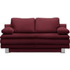 SCHLAFSOFA Bruno in Weinrot  - Chromfarben/Weinrot, Design, Textil/Metall (194/96/86cm) - Novel