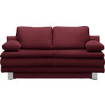 SCHLAFSOFA Bruno in Weinrot  - Chromfarben/Weinrot, Design, Textil/Metall (194/96/86cm) - Novel