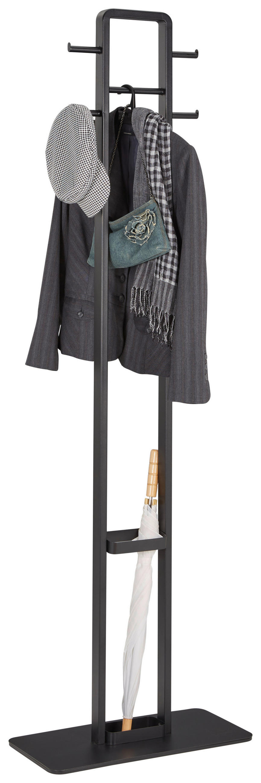Carryhome Garderobenständer Schwarz 56x180x28 cm