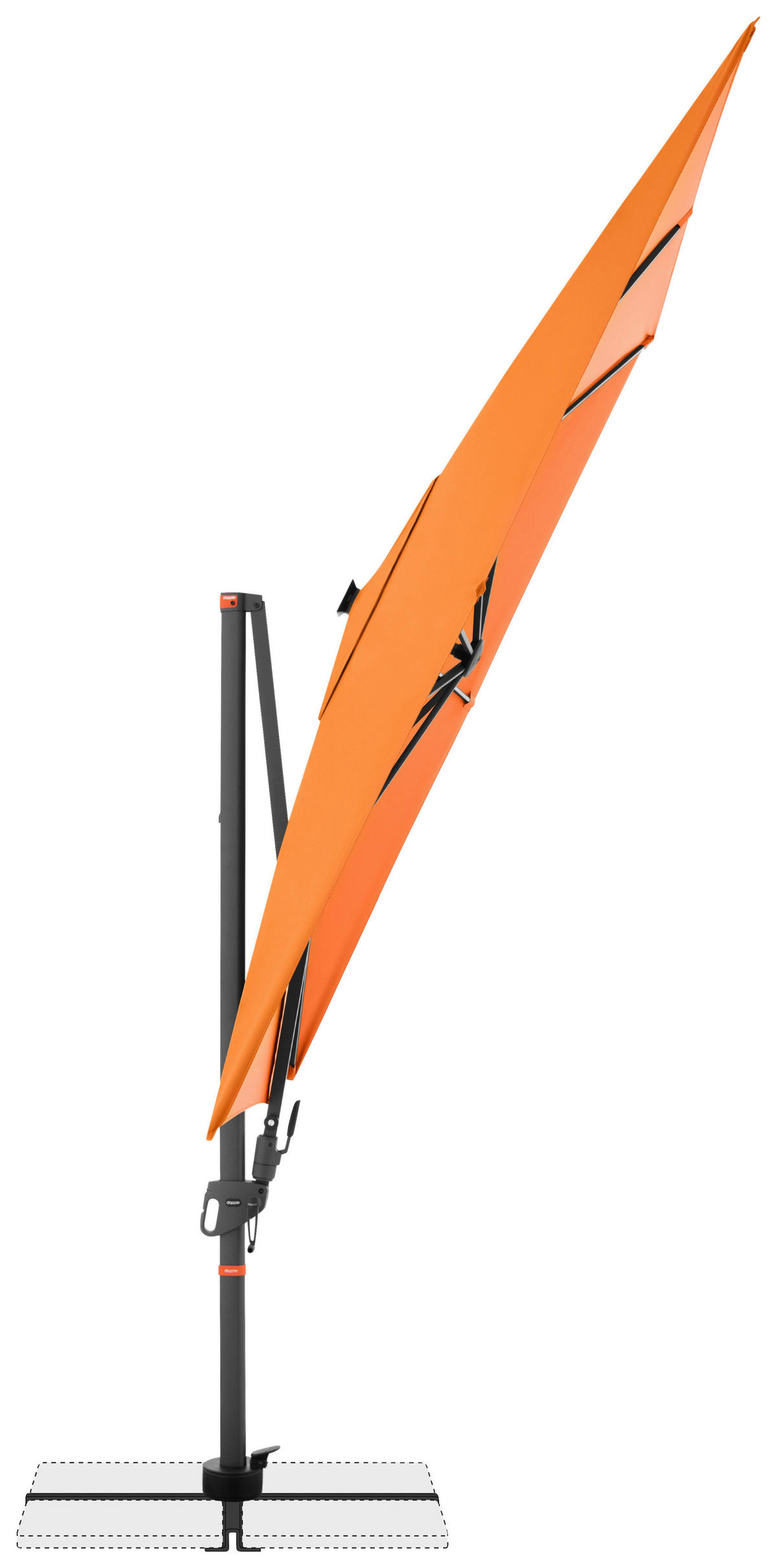 FÜGGŐ NAPERNYŐ  300/220 cm  - narancs/ezüstszínű, Basics, textil/fém (300/220cm) - KNIRPS