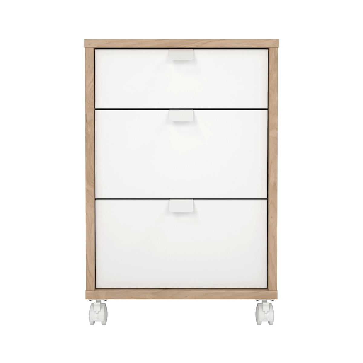 ROLLCONTAINER 40,8/60,8/48,2 cm  - Weiss/Eichefarben, Modern, Holzwerkstoff/Kunststoff (40,8/60,8/48,2cm) - MID.YOU
