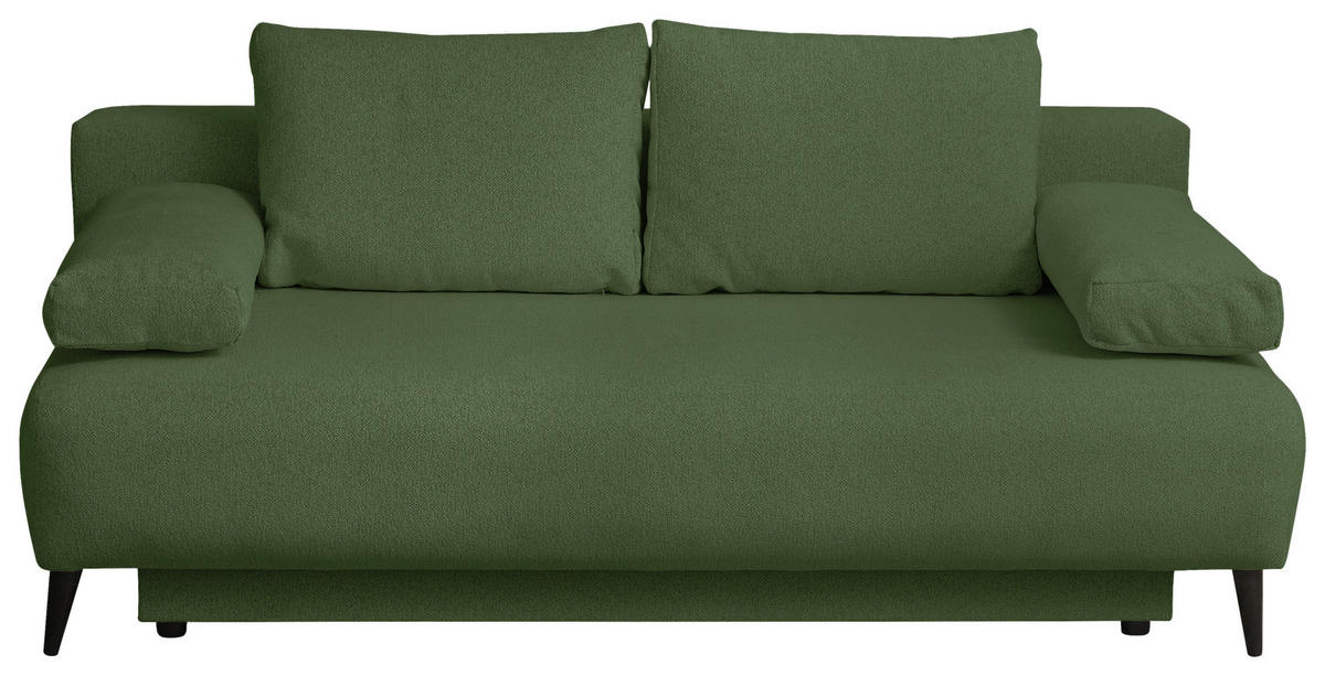 CANAPEA EXTENSIBILĂ lemn, plastic, textil verde  - verde, Trend, plastic/lemn (200/88/100cm) - Carryhome