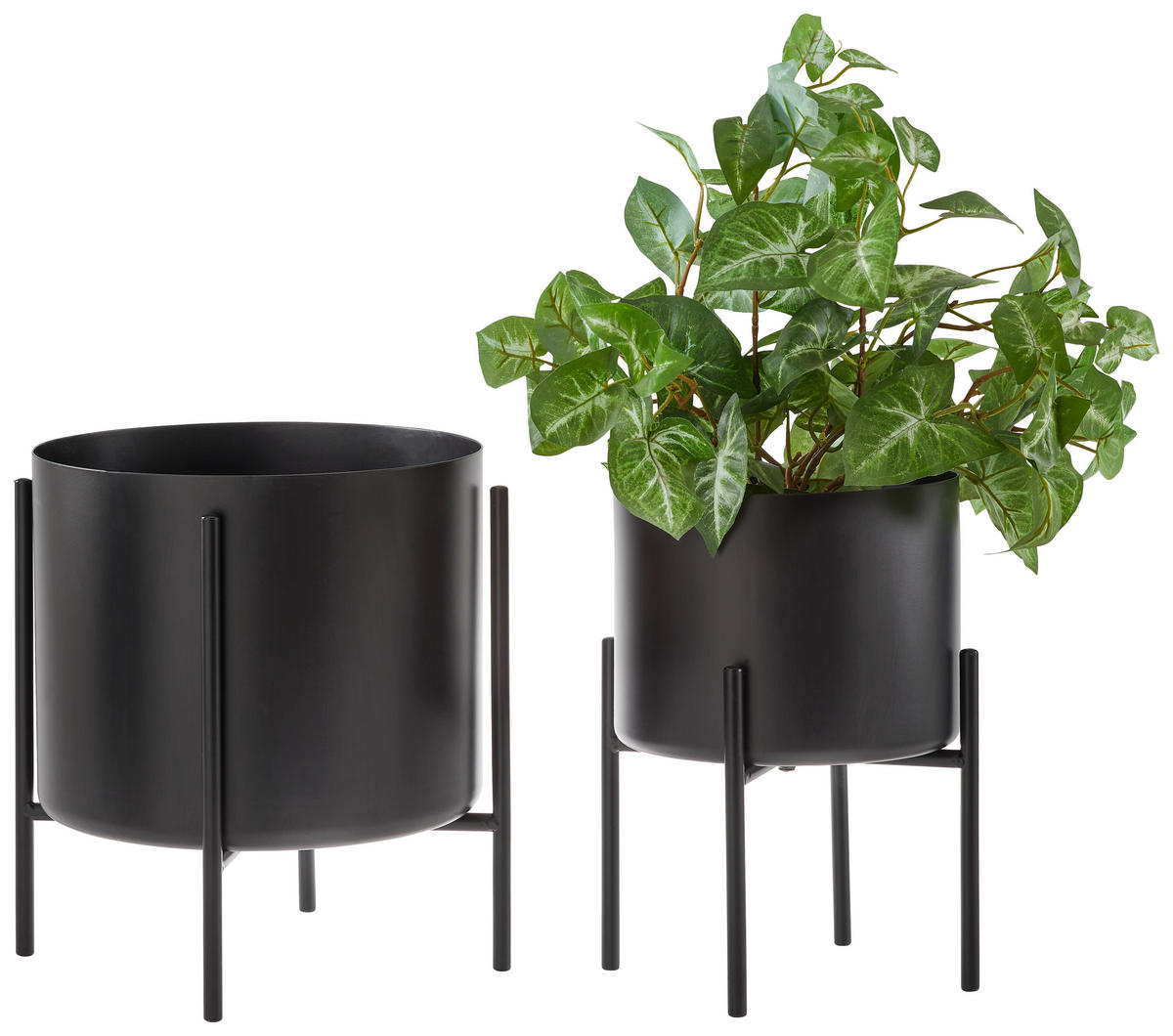 PFLANZENTOPF   - Schwarz, Basics, Metall (26,5/28,5cm) - Ambia Home