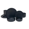 KOMBISERVICE Schwarz Mika black 16-teilig 4 Personen  - Schwarz, Trend, Keramik - Novel