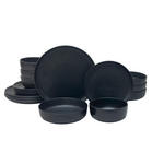KOMBISERVICE Schwarz Mika black 16-teilig 4 Personen  - Schwarz, Trend, Keramik - Novel