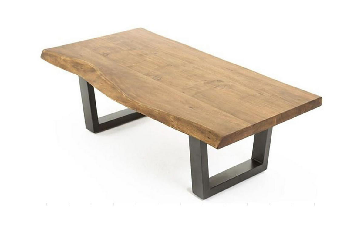 COUCHTISCH in Holz, Metall 120/60/45 cm  - Schwarz/Akaziefarben, MODERN, Holz/Metall (120/60/45cm) - MID.YOU
