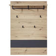 GARDEROBE 7-teilig  in 255/192/38 cm  - Graphitfarben/Eiche Artisan, Design, Glas/Holzwerkstoff (255/192/38cm) - Voleo