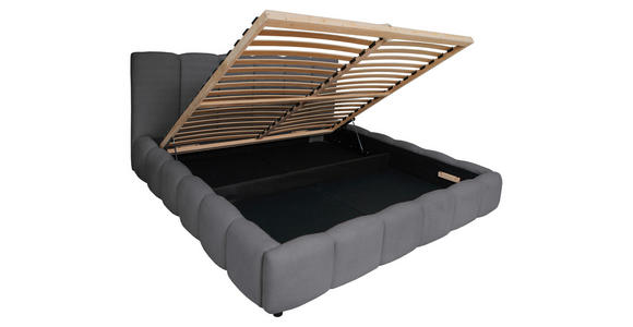 POLSTERBETT Lattenrost, Bettkasten Anthrazit 180/200 cm  - Anthrazit/Schwarz, KONVENTIONELL, Holz/Kunststoff (180/200cm) - Carryhome