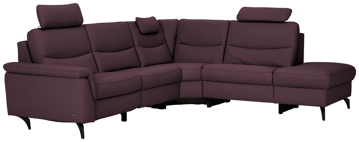 ECKSOFA  in Echtleder Violett  280/249 cm  - Anthrazit/Violett, Design, Leder/Metall (280/249cm) - Himolla Komfortklass