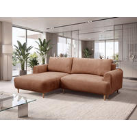 ECKSOFA Struktur Kupferfarben  - Naturfarben/Kupferfarben, Design, Holz/Textil (150/230cm) - MID.YOU
