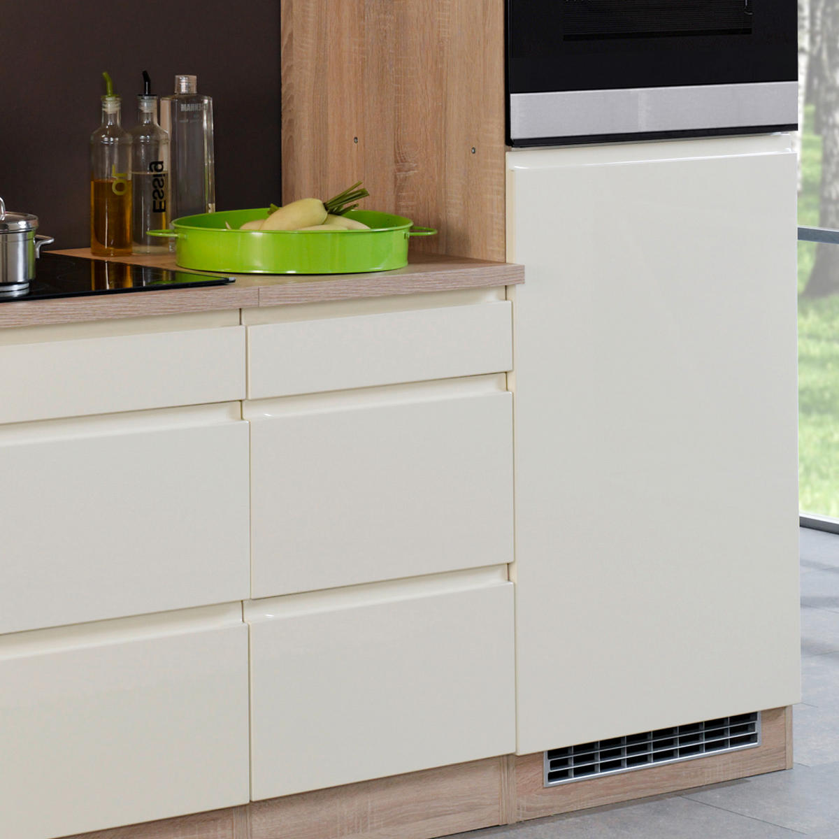 KÜCHENBLOCK 270 cm   in Creme, Sonoma Eiche  - Eichefarben/Creme, Basics, Holzwerkstoff (270cm) - Held