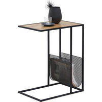 MIZICA, črna, barve hrasta  - črna/barve hrasta, Trend, kovina/leseni material (48/32/60cm) - Carryhome