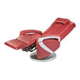 MASSAGESESSEL in Lederlook Rot  - Chromfarben/Rot, Design, Leder/Textil (102/70/77cm) - Cantus