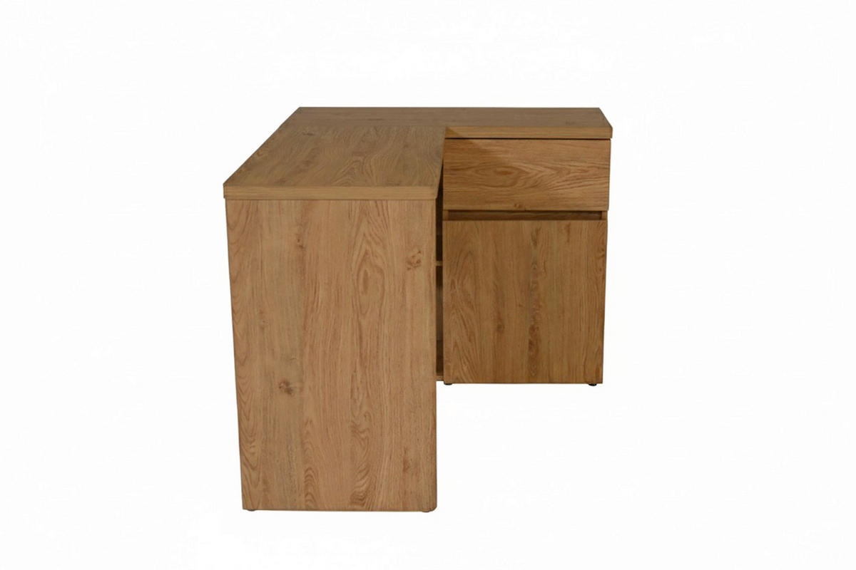ECKSCHREIBTISCH 117/90/75,7 cm Eichefarben Stauraum, seitenverkehrt montierbar  - Eichefarben, KONVENTIONELL, Holzwerkstoff (117/90/75,7cm) - MID.YOU