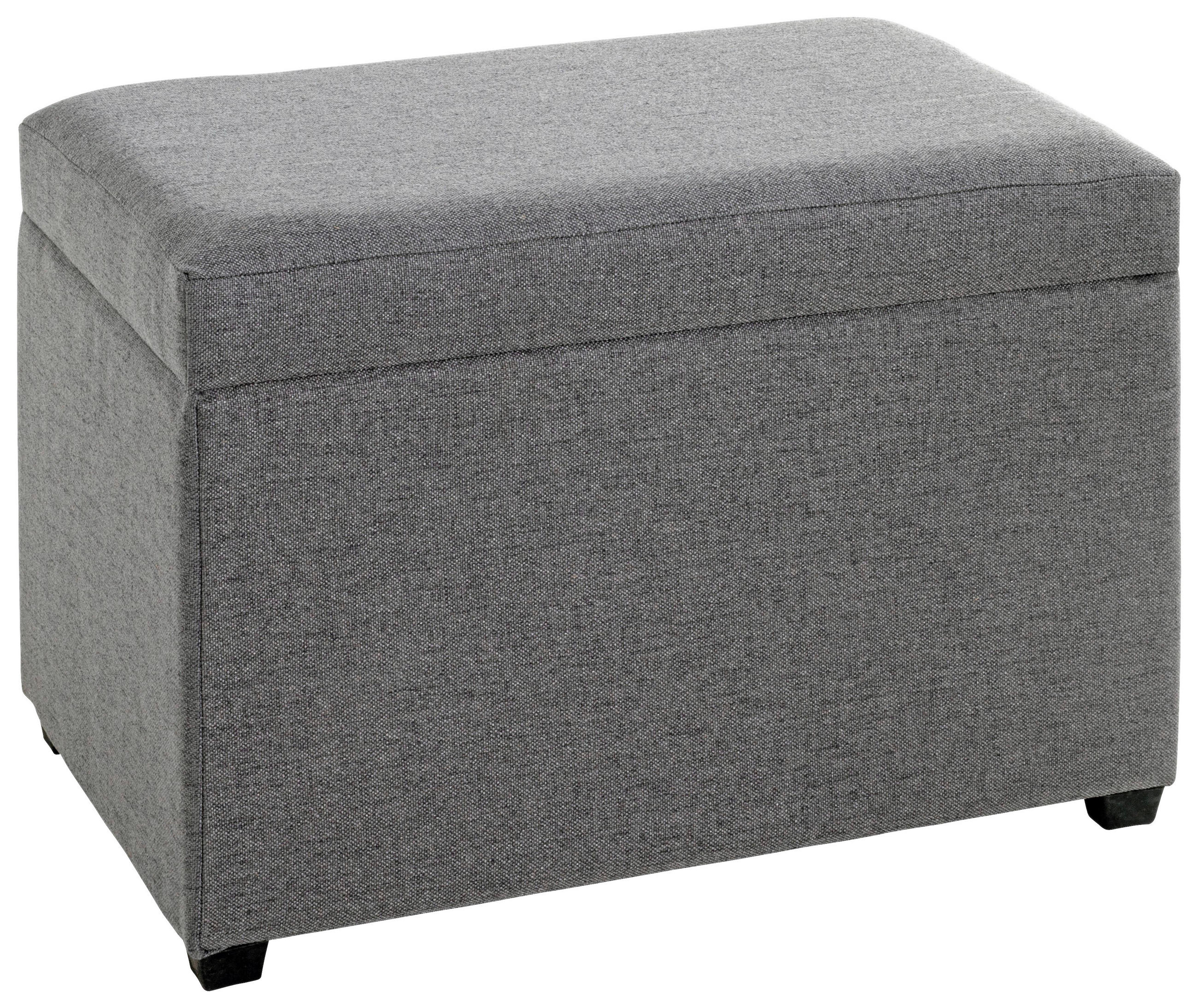 TRUHENBANK 58/42/39 cm Flachgewebe Grau  - Schwarz/Grau, Design, Textil (58/42/39cm)
