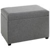 TRUHENBANK 58/42/39 cm Flachgewebe Grau  - Schwarz/Grau, Design, Textil (58/42/39cm)