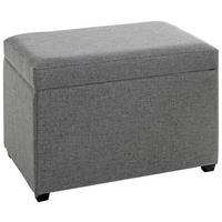 TRUHENBANK 58/42/39 cm Flachgewebe Grau  - Schwarz/Grau, Design, Textil (58/42/39cm)