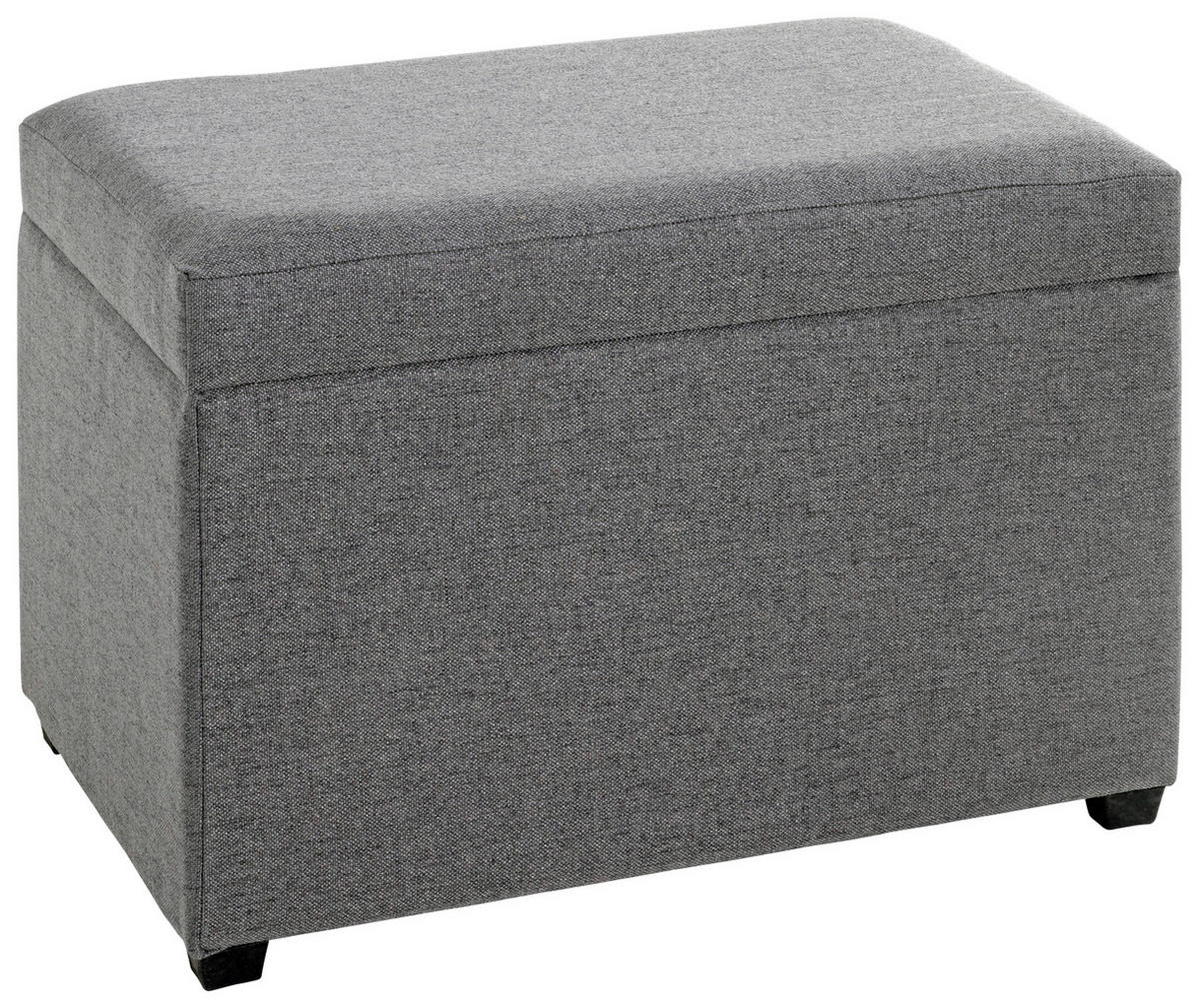 TRUHENBANK 58/42/39 cm Flachgewebe Grau  - Schwarz/Grau, Design, Textil (58/42/39cm)