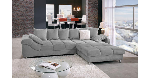 ECKSOFA Grau Webstoff  - Grau, Design, Textil/Metall (337/228cm) - Carryhome