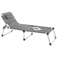 DREIBEINLIEGE 71/40/192 cm  - Silberfarben/Braun, Design, Textil/Metall (71/40/192cm) - Ambia Garden