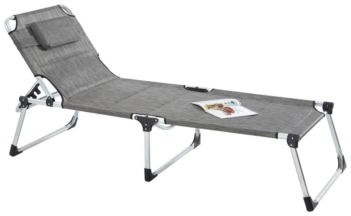 DREIBEINLIEGE 71/40/192 cm  - Silberfarben/Braun, Design, Textil/Metall (71/40/192cm) - Ambia Garden