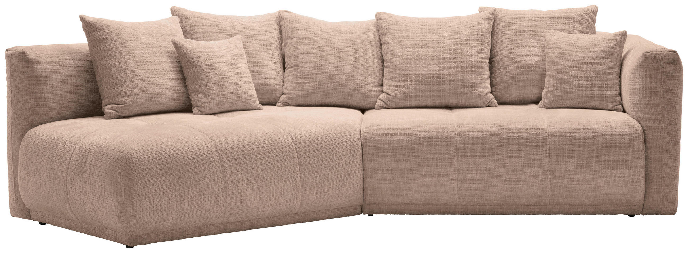 ECKSOFA in Chenille Beige  - Beige/Schwarz, Modern, Kunststoff/Textil (180/315cm) - Hom`in