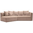 ECKSOFA in Chenille Beige  - Beige/Schwarz, MODERN, Kunststoff/Textil (180/315cm) - Hom`in