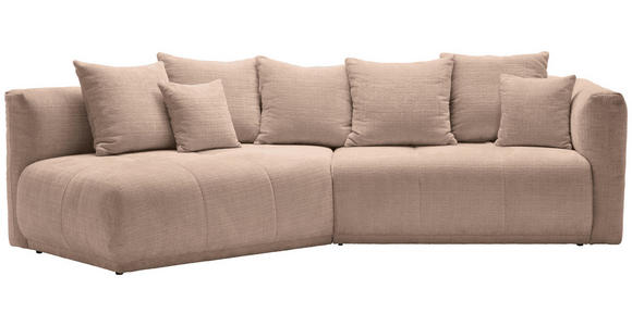 ECKSOFA in Chenille Beige  - Beige/Schwarz, MODERN, Kunststoff/Textil (180/315cm) - Hom`in