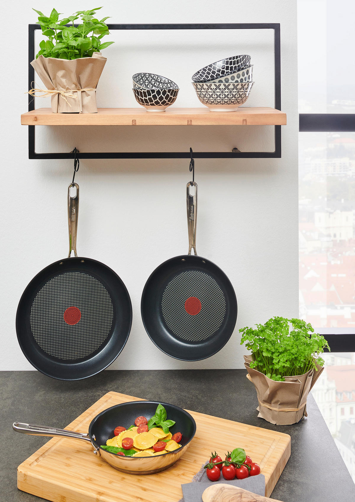WOKPFANNE Jamie Oliver 28 cm  - Schwarzchrom, Basics, Metall (28cm) - Tefal
